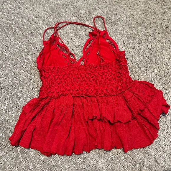 Free People Women's Adella Cami Red - Picture 2 of 6